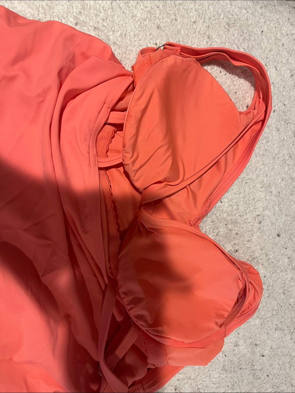 Lands' End Coral V-Neck Tankini Top - Picture 2 of 3